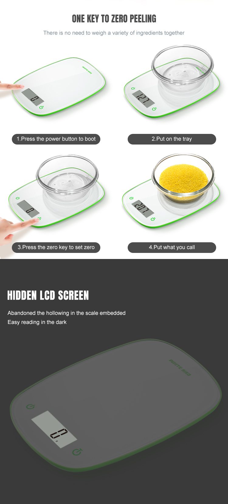 5Kg Cr2032 Lithium Battery Food Scale Digital Kitchen