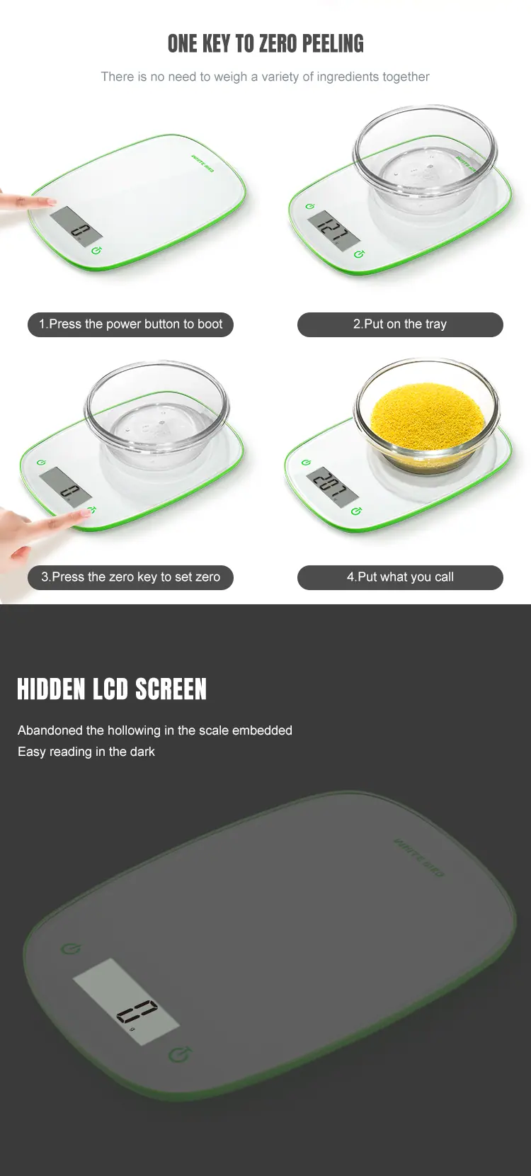 5Kg Cr2032 Lithium Battery Food Scale Digital Kitchen